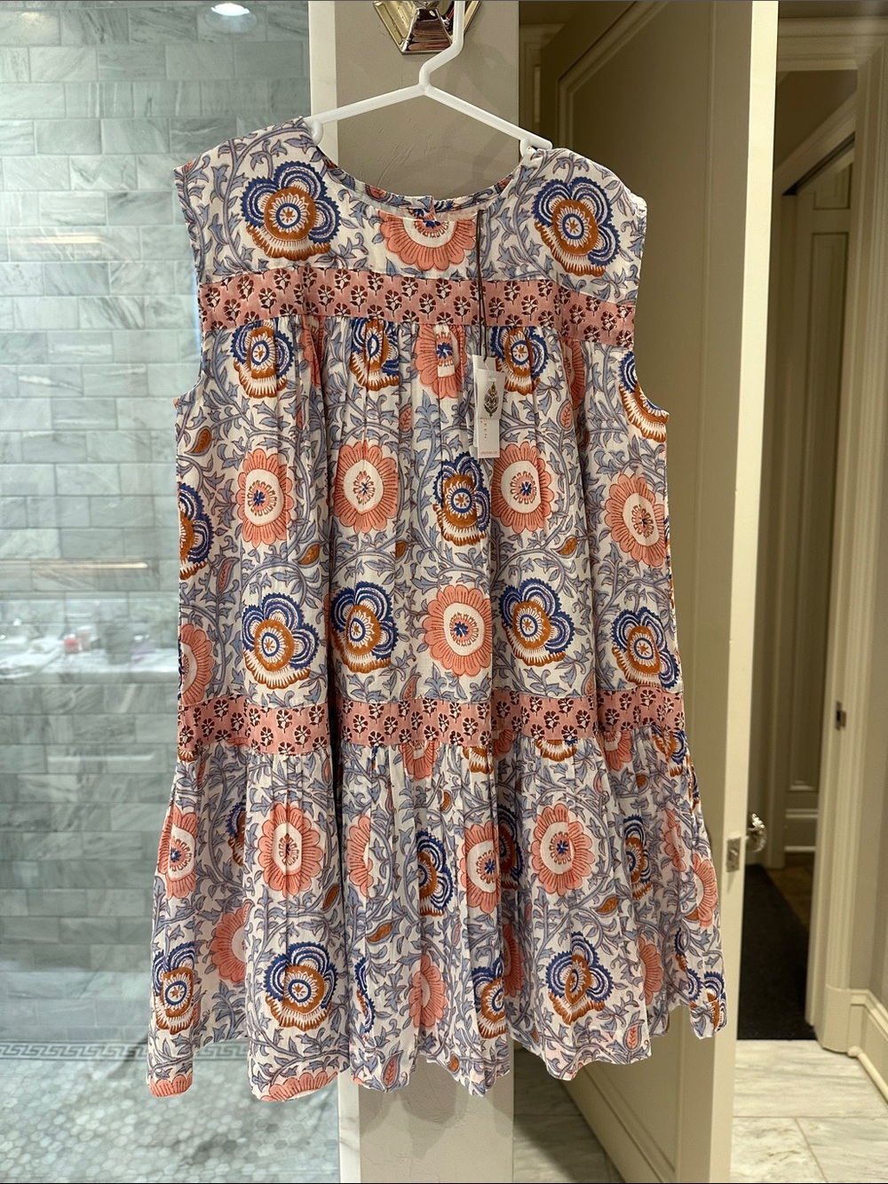 NWT Pink Chicken Floral Tiered Dress size 7